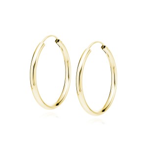 Cercei rotunzi argint placati cu aur galben Ø25 mm x 2 mm Creole DiAmanti KSZ2025EG-DIA (Argint 925‰ 2,1 g.)